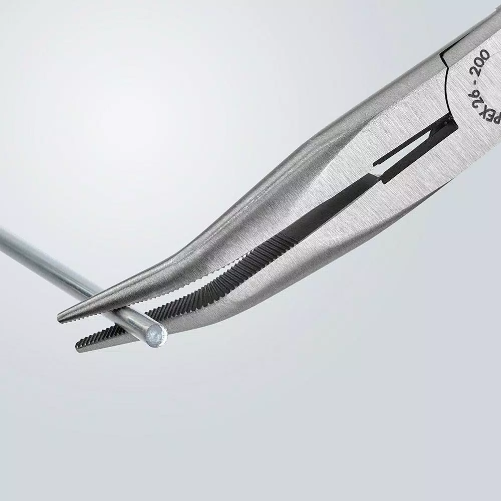 KNIPEX 8 in. Angled Long Nose Pliers with Cutter