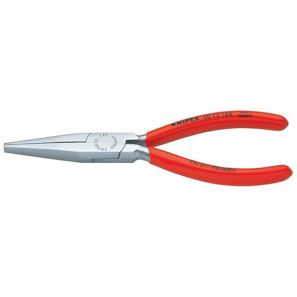 KNIPEX 6-1/4 in. Long Nose Pliers-Flat Tips