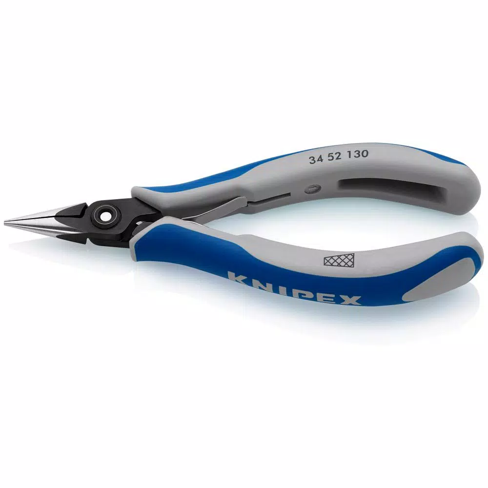 KNIPEX 5-1/4 in. Precision Electronics Gripping Pliers with Half-Round, Cross Hatched Jaws