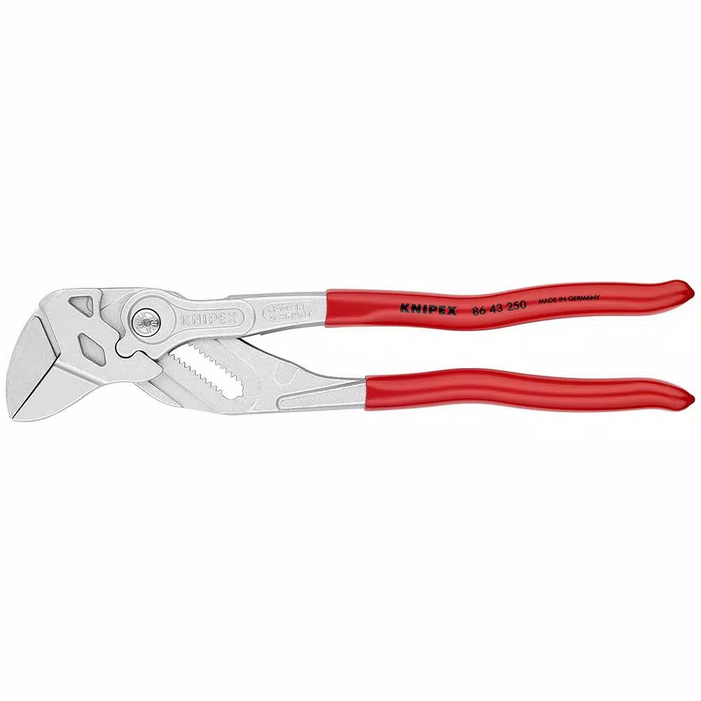 KNIPEX 10 in. Angled Adjustable Pliers Wrench with Smooth Parallel Jaws
