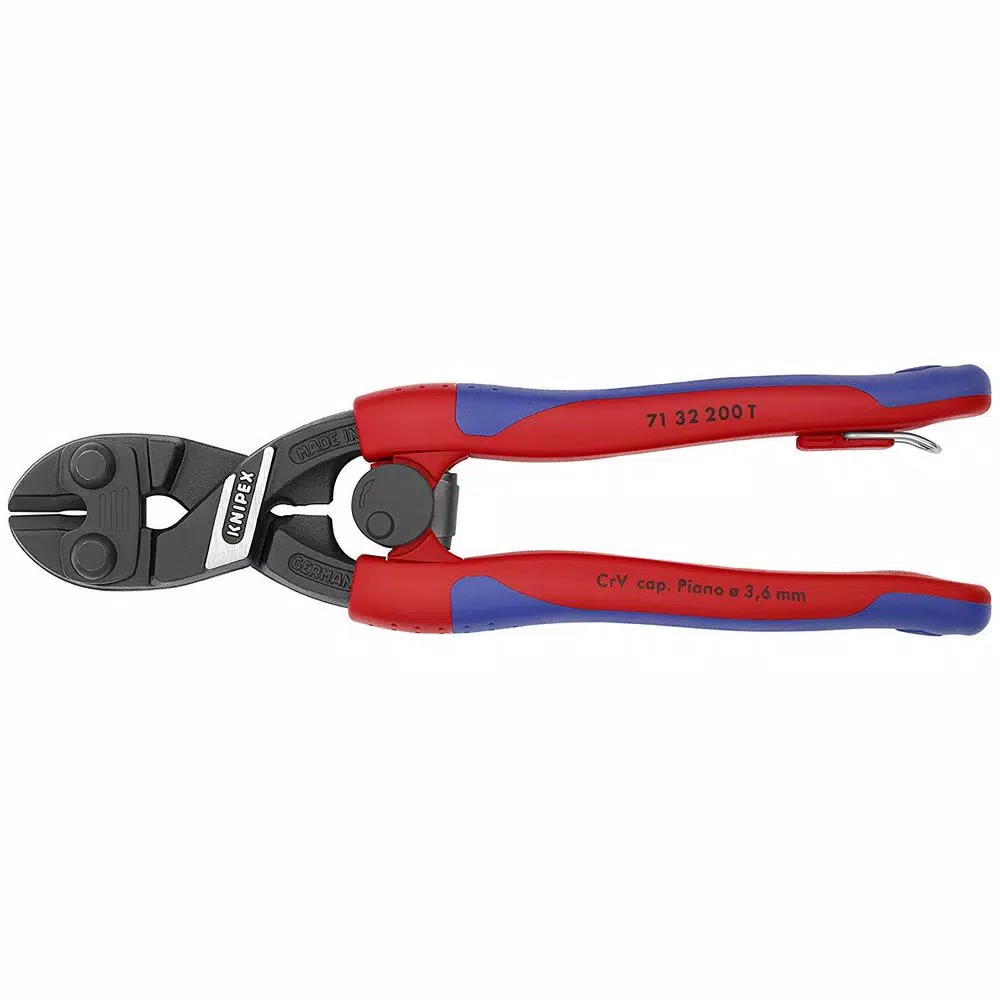 KNIPEX 8 in. High Leverage CoBolt Bolt Cutters with Notched Blade Return Spring Comfort Grip and Tether Attachment