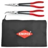 KNIPEX 11 in. Extra Long Straight and Angled Needle Nose Pliers Set with Storage Pouch