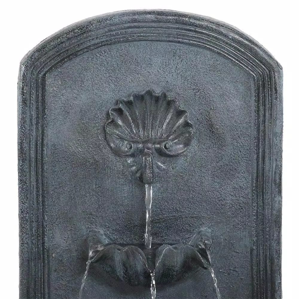 Sunnydaze Decor Seaside Resin Lead Solar Outdoor Wall Fountain