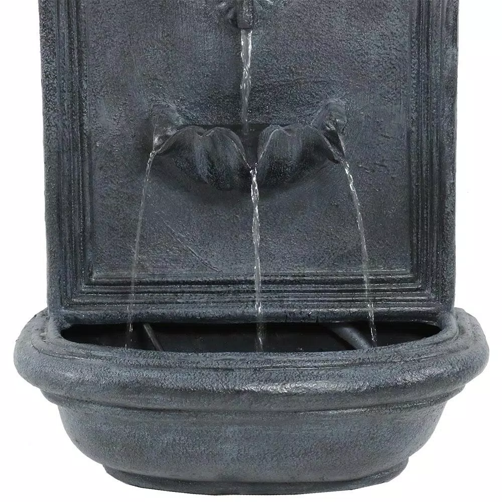 Sunnydaze Decor Seaside Resin Lead Solar Outdoor Wall Fountain