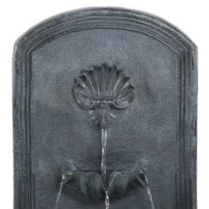 Sunnydaze Decor Seaside Resin Lead Solar Outdoor Wall Fountain with Battery Backup