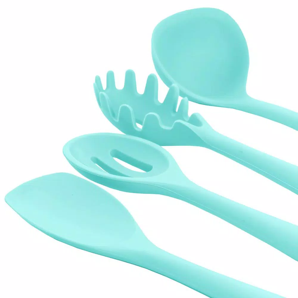 MegaChef Light Teal Silicone Cooking Utensils (Set of 12)