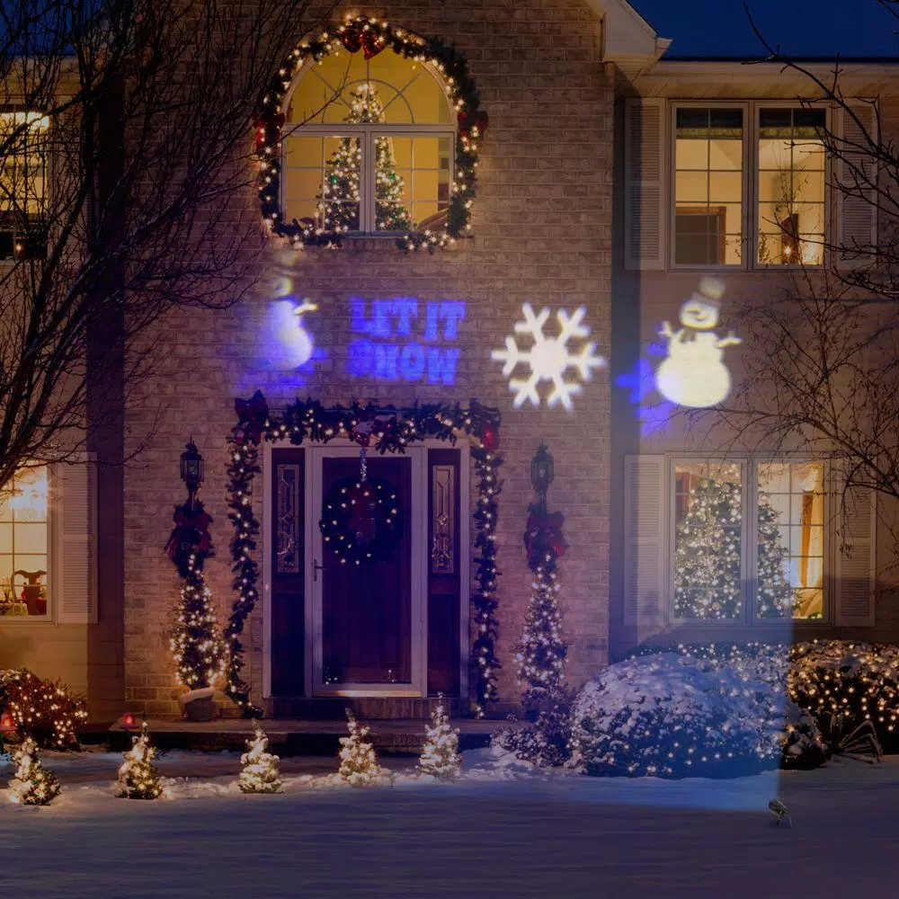 LightShow LED Projection Whirl-a-Motion-Snowman BBWW Stake Light Set