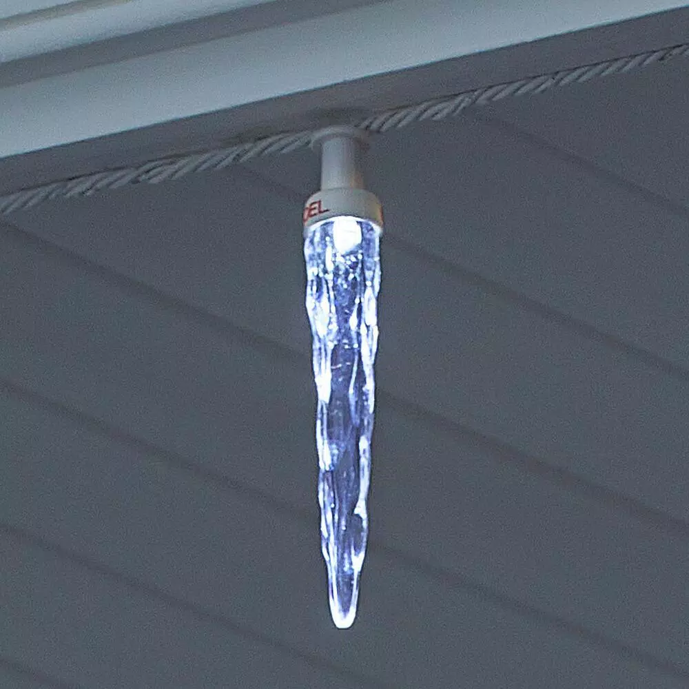 LightShow ColorMotion 24-Light White Deluxe Christmas Icicle LED String Light