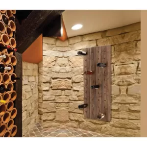 LITTON LANE Pegboard 40-Bottle Wine Rack in Exposed Mahogany Finish