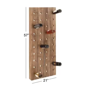 LITTON LANE Pegboard 40-Bottle Wine Rack in Exposed Mahogany Finish