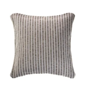 LR Home Kind Beige / Cream Striped 22 in. x 22 in. Cotton Throw Pillow