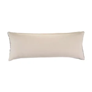 LR Home Embroidered Ethnic 14 in. x 36 in. Gray/Cream Rectangle Throw Pillow