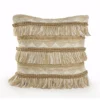LR Home Fringe 20 in. x 20 in. Beige/White Neutral Polyester Standard Throw Pillow