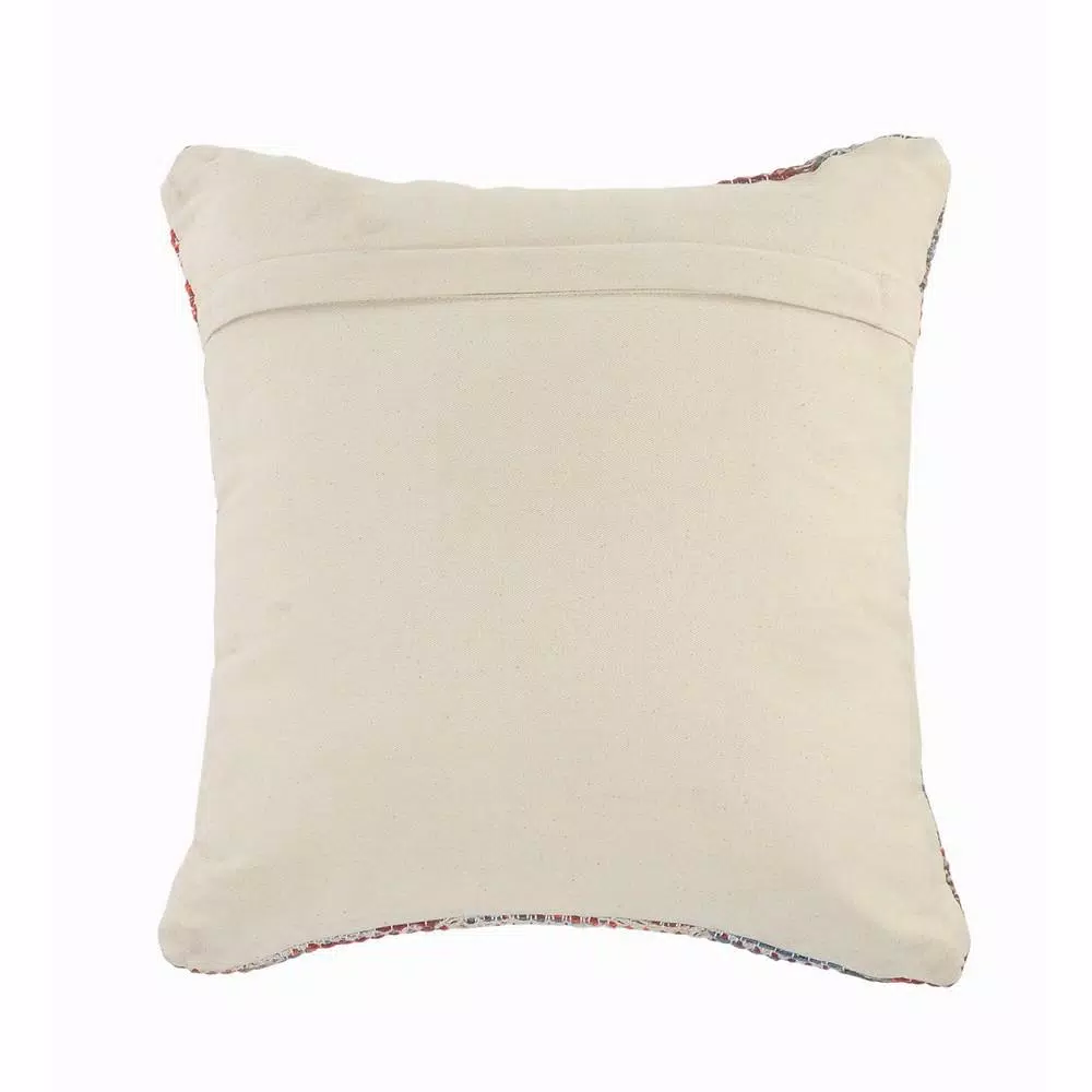 LR Home Country Red Blue Gray Southwest Cozy Poly-Fill 18 in. x 18 in. Throw Pillow