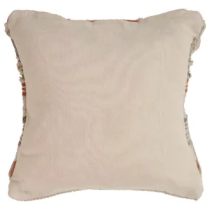 LR Resources Chic Fringe Beige Striped Hypoallergenic Polyester 18 in. x 18 in. Throw Pillow
