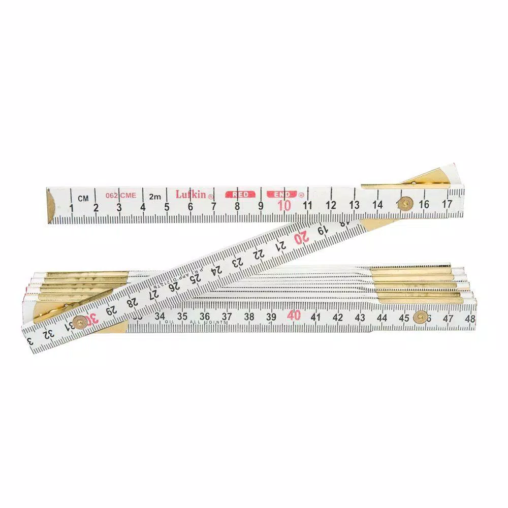 Lufkin 6 ft. x 5/8 in. Metric and English Wood Ruler Red End