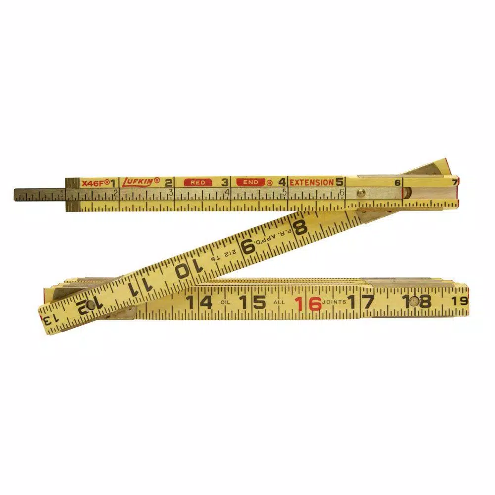 Lufkin 6 ft. x 5/8 in. Wood Ruler with 6 in. Slide Ruler Extension