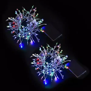 LUMABASE 100-Light LED Battery Operated Multi-color Flashing Firecracker Fairy String Lights