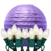 LUMABASE 10 in. 10-Light Purple Paper Lantern String Lights