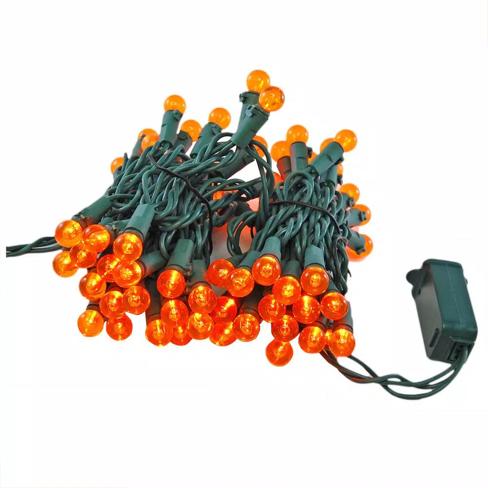 LUMABASE 70-Light LED Orange Plastic Globe Electric String Light