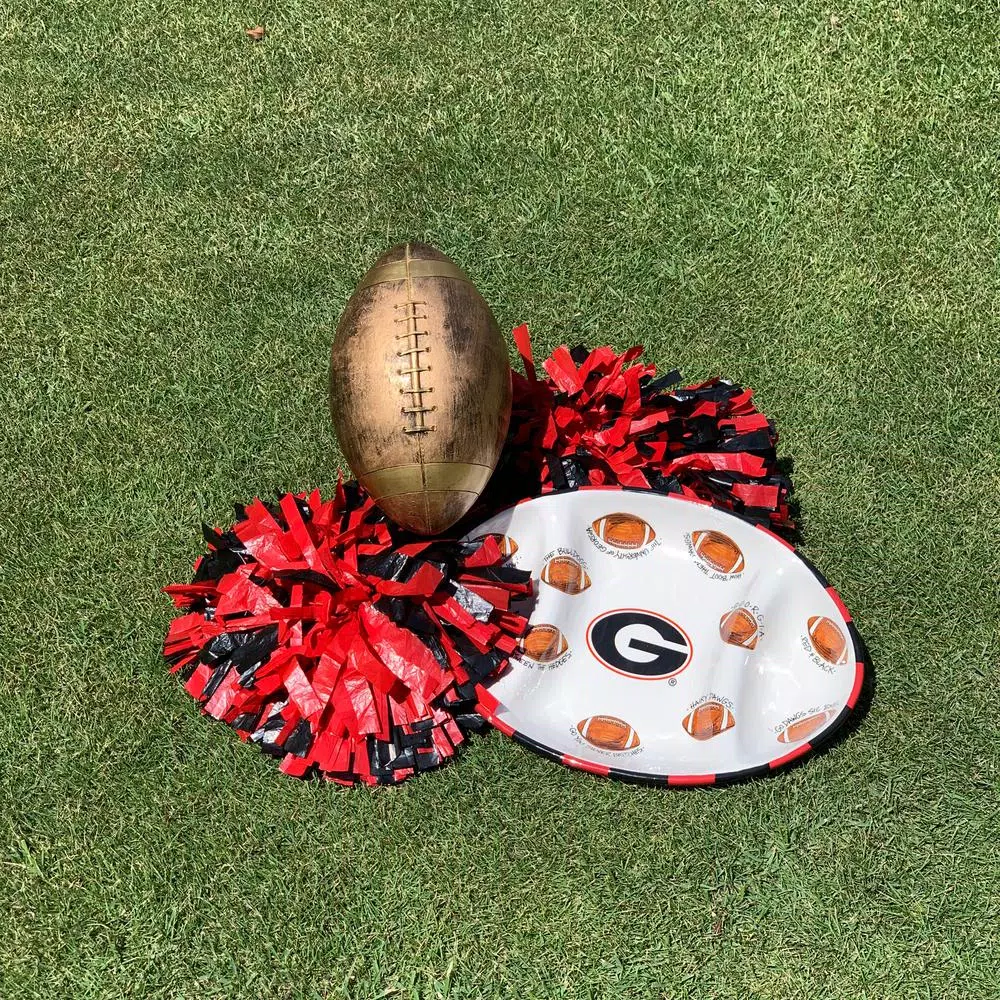 Magnolia Lane Georgia Ceramic Football Tailgating Platter