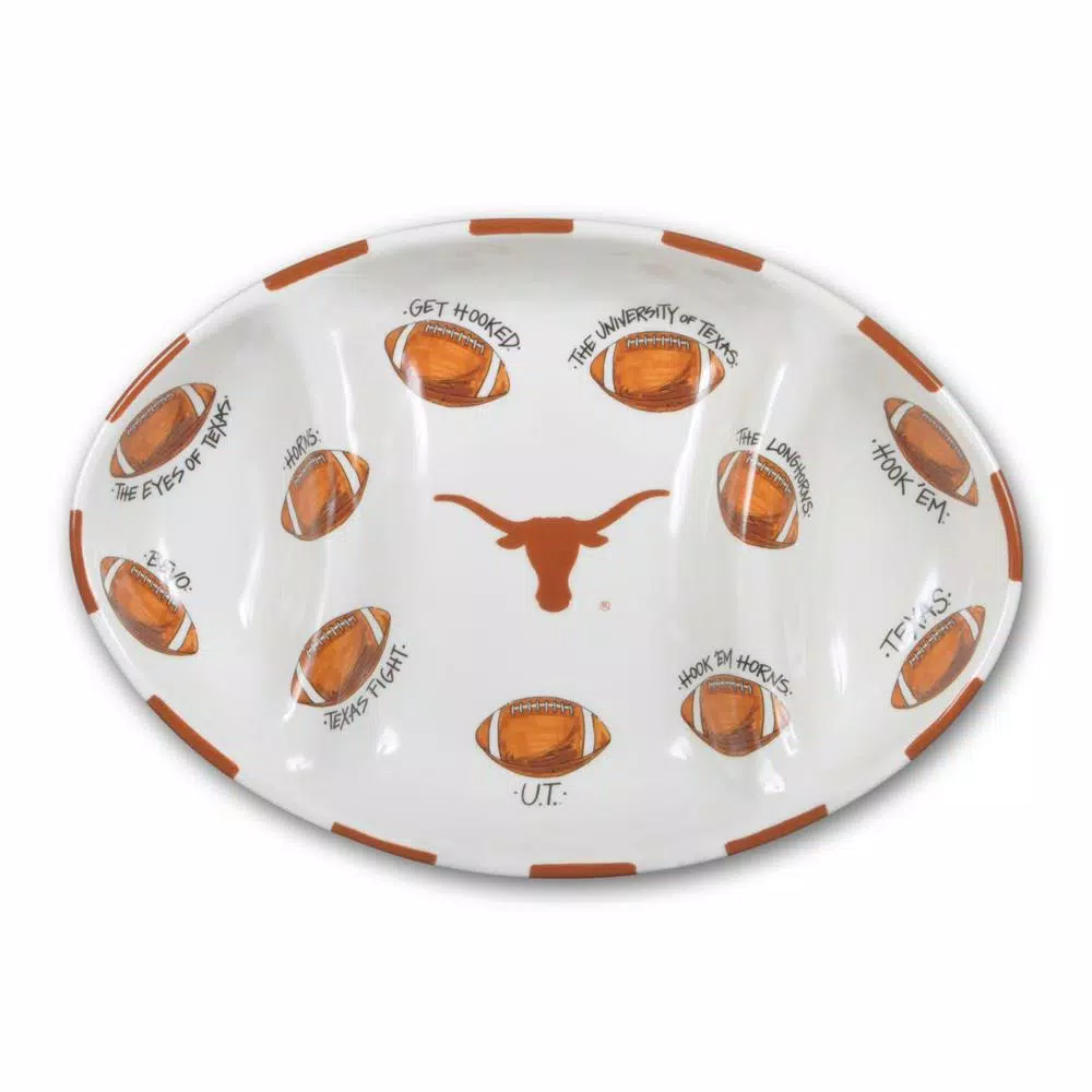 Magnolia Lane Texas Ceramic Football Tailgating Platter