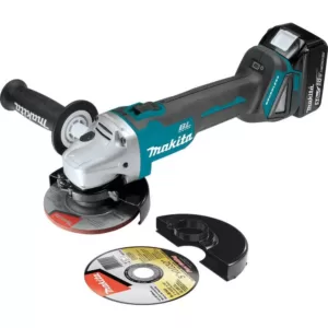 Makita 18-Volt 5.0Ah LXT Lithium-Ion Brushless Cordless 4-1/2 / 5 in. Cut-Off/Angle Grinder Kit