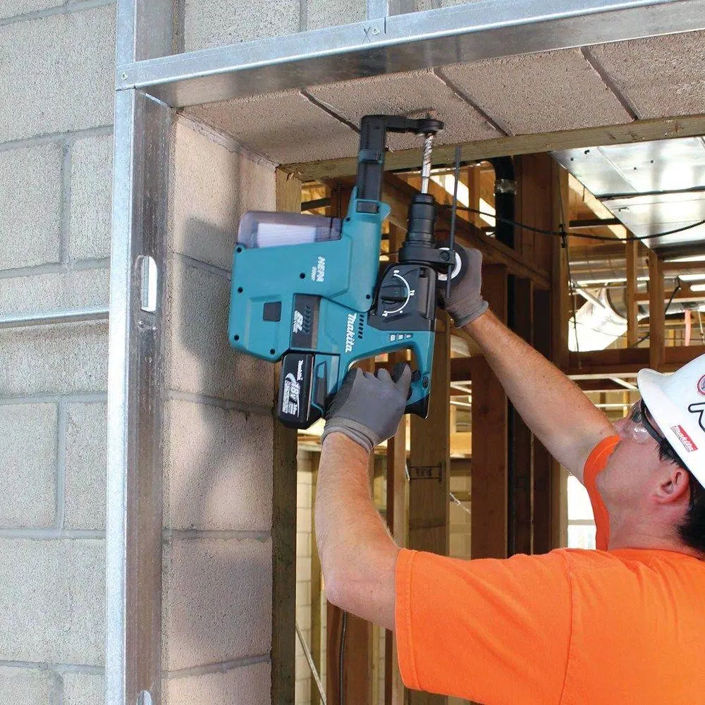 Makita 18-Volt LXT Li-Ion 1 in. Brushless Cordless SDS-Plus Concrete/Masonry Rotary Hammer (Tool-Only) W/ built-on HEPA Vacuum