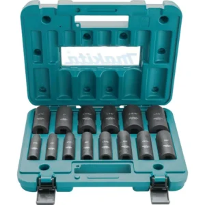 Makita 18V LXT Brushless High Torque 1/2 in. Sq. Drive Impact Wrench Kit with Bonus 14 Pc. 1/2 in. Drive Deep Well Socket Set
