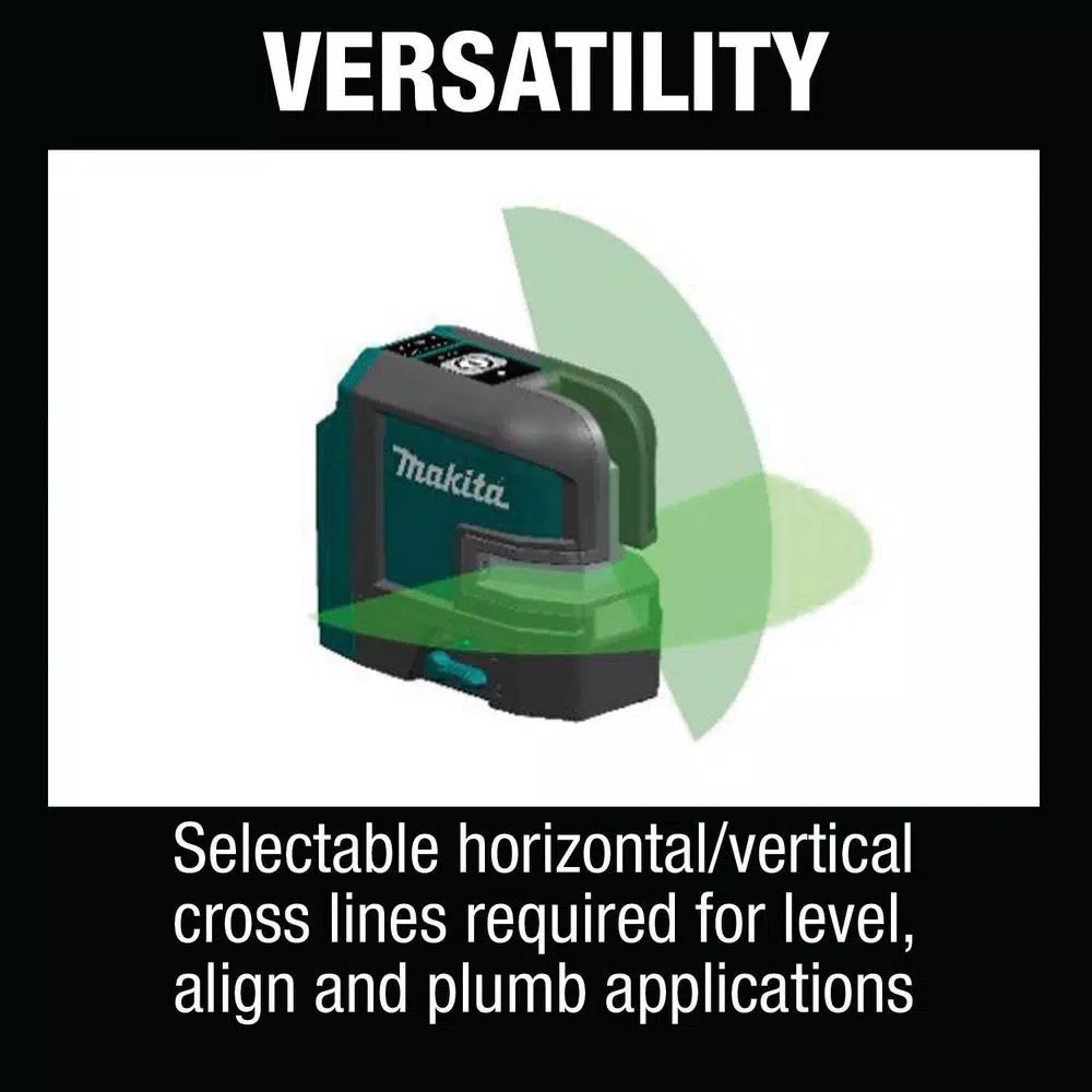 Makita 12-Volt MAX CXT Self-Leveling Cross-Line Green Laser Kit (2.0 Ah)