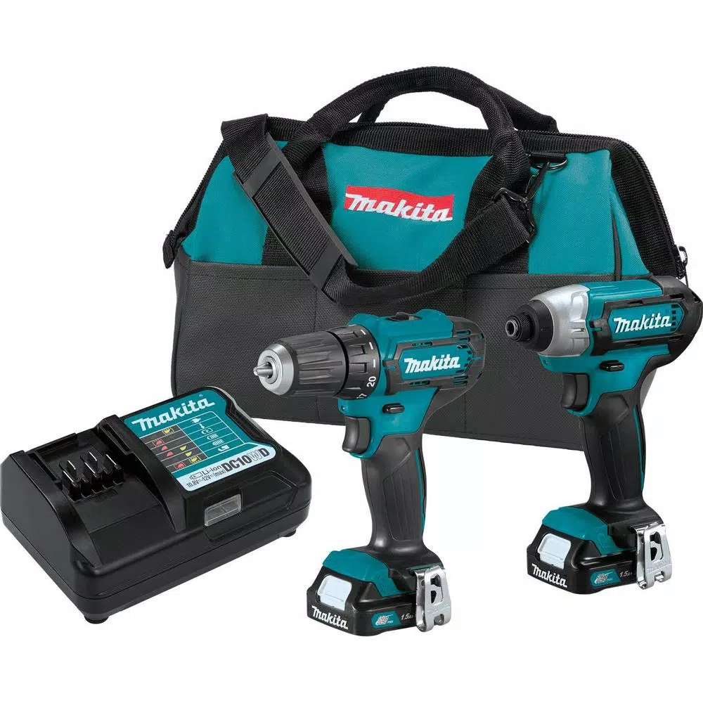 Makita 1.5 Ah 12-Volt MAX CXT Lithium-Ion Cordless Drill Driver and Impact Driver Combo Kit (2-Piece)