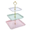 MALACASA 3-Tiered Assorted Colors Cupcake Tower Stand Square Tiered Dessert Stand Serving Tray
