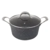 MasterPan Granite Ultra 5 qt. Cast Aluminum Nonstick Stock Pot in Black with Glass Lid