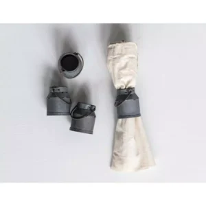 3R Studios 2 in. W x 1.5 in. H Silver Galvanized Metal Vintage Milk Can Shaped Napkin Rings (Set of 4)