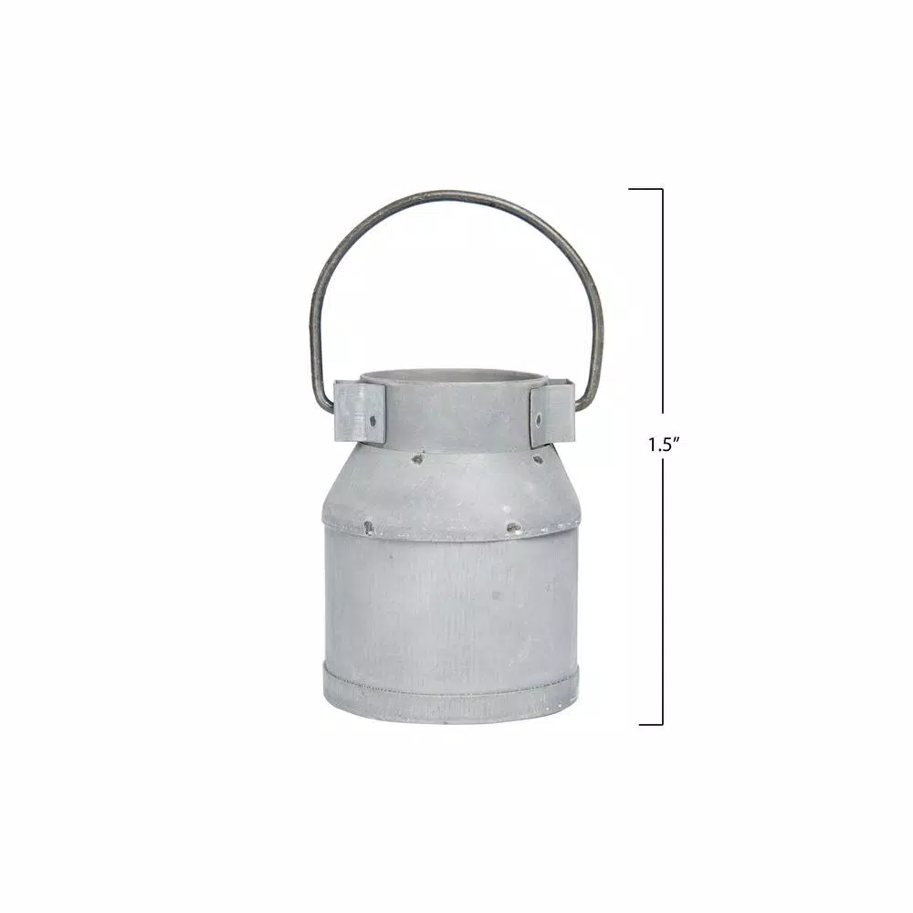 3R Studios 2 in. W x 1.5 in. H Silver Galvanized Metal Vintage Milk Can Shaped Napkin Rings (Set of 4)