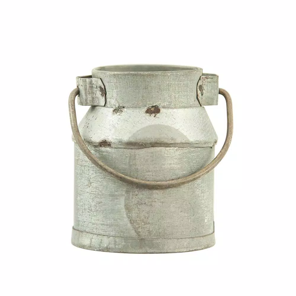 3R Studios 2 in. W x 1.5 in. H Silver Galvanized Metal Vintage Milk Can Shaped Napkin Rings (Set of 4)