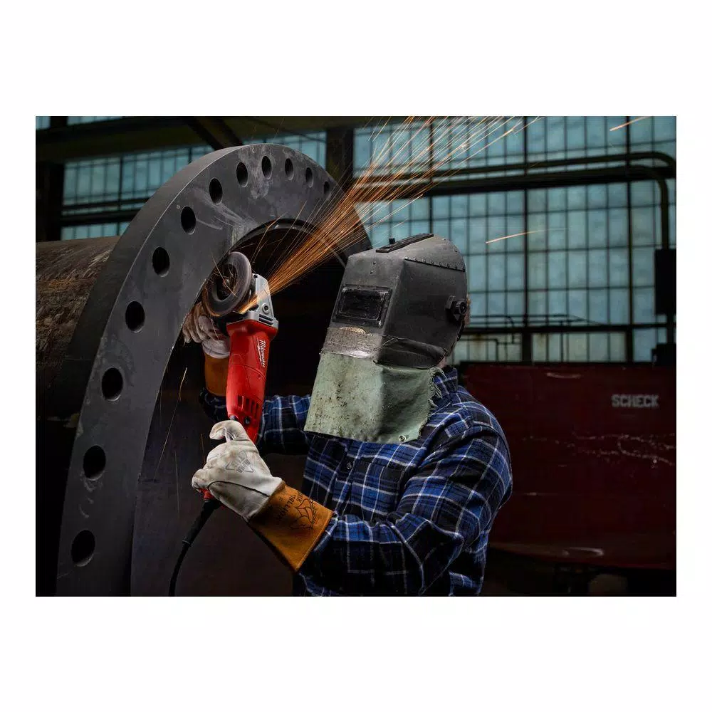 Milwaukee 11 Amp 4.5 in. Small Angle Grinder with Lock-On Trigger Grip