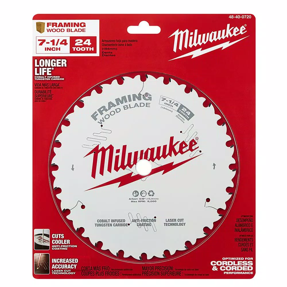 Milwaukee 7-1/4 in. x 24-Tooth Framing Circular Saw Blade