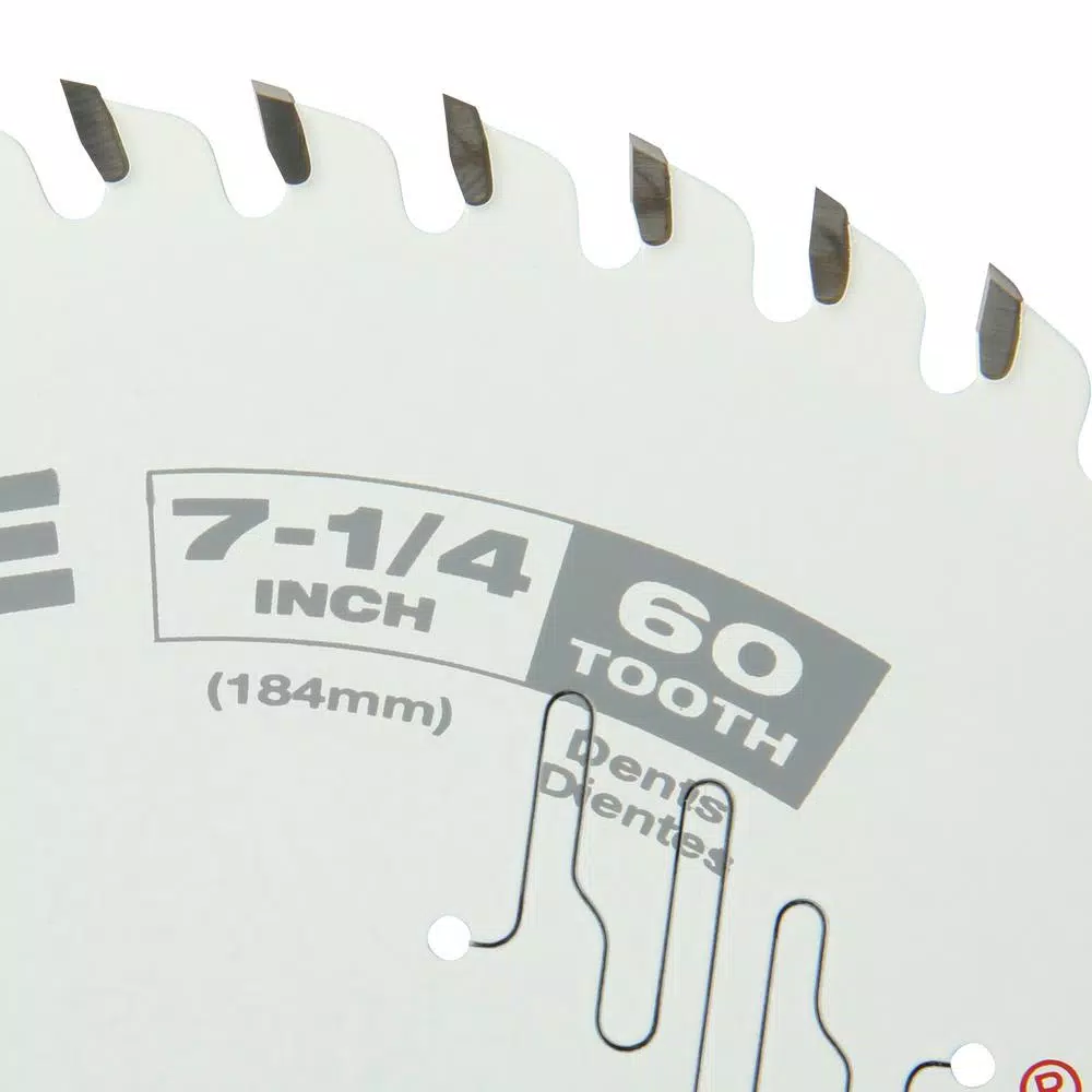 Milwaukee 7-1/4 in. x 60-Tooth Ultra Fine Finish Circular Saw Blade