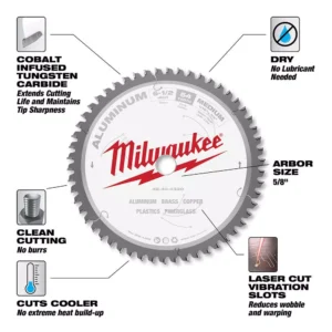 Milwaukee 6-1/2 in. x 54 Carbide Teeth Aluminum Cutting Circular Saw Blade