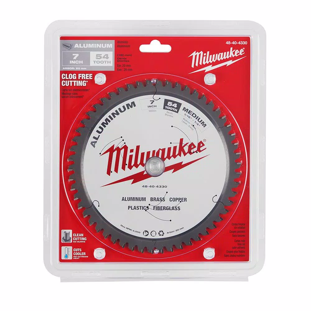 Milwaukee 7 in. x 54 Carbide Teeth Aluminum Cutting Circular Saw Blade