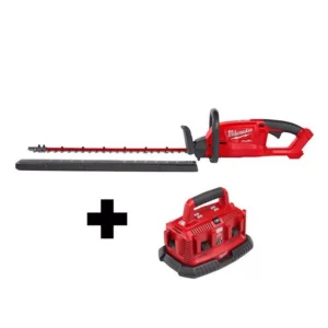 Milwaukee M18 FUEL 18-Volt Lithium-Ion Brushless Cordless Hedge Trimmer with M18 6-Port Sequential Battery Charger
