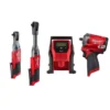 Milwaukee M12 FUEL 12-Volt Lithium-Ion Brushless Cordless 3/8 in. Ratchet and Impact and Inflator Combo Kit (Tool-Only Kit)