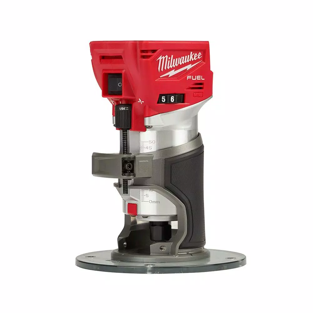 Milwaukee M18 FUEL 18-Volt Lithium-Ion Brushless Cordless Compact Router w/ Compact Router Offset Base & Router Plunge Base