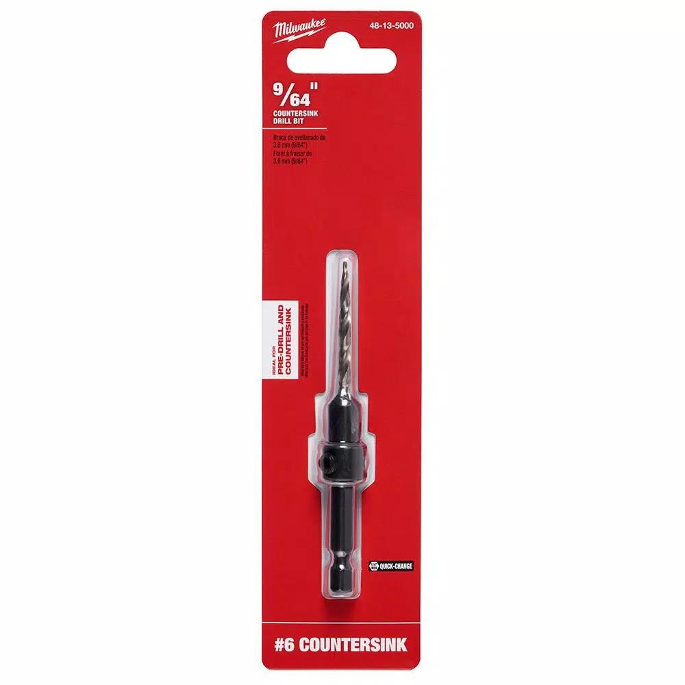 Milwaukee #6 Countersink 9/64 in. High Speed Steel Drill Bit