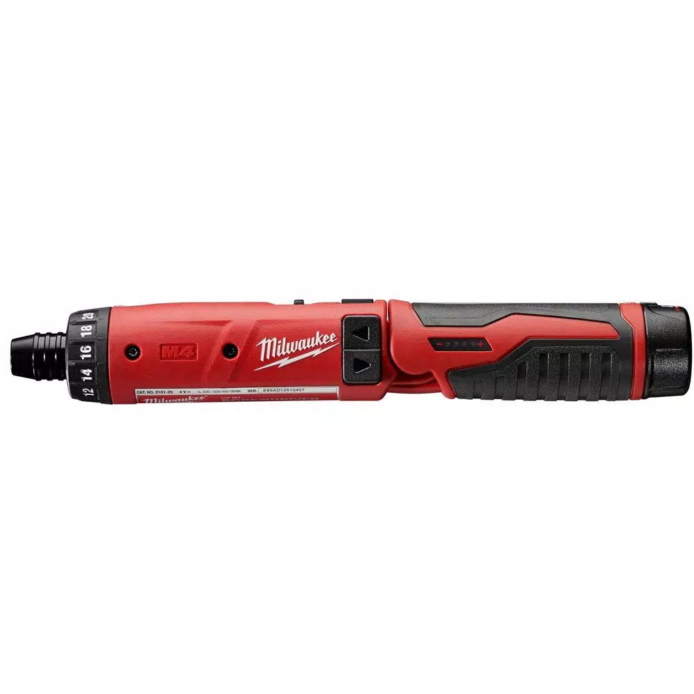 Milwaukee M4 4-Volt Lithium-Ion Cordless 1/4 in. Hex Screwdriver 1-Battery Kit