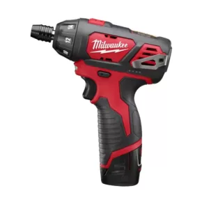 Milwaukee M12 12-Volt Lithium-Ion Cordless 1/4 in. Hex Screwdriver Kit with (1) 1.5Ah Battery and Charger