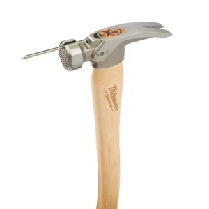 Milwaukee 19 oz. Wood Milled Face Hickory Framing Hammer with Hammer Loop