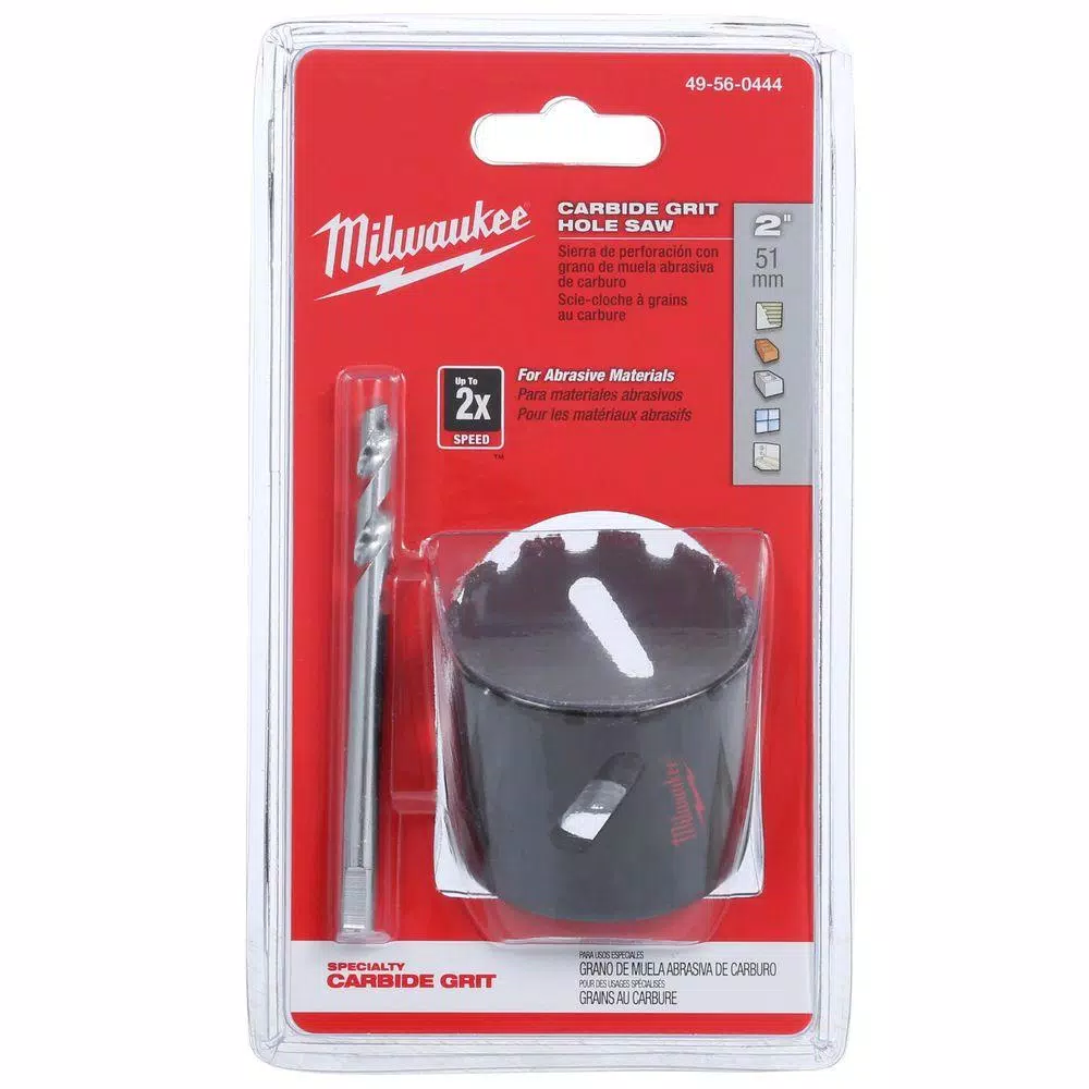 Milwaukee 2 in. Carbide Grit Hole Saw with Pilot Bit