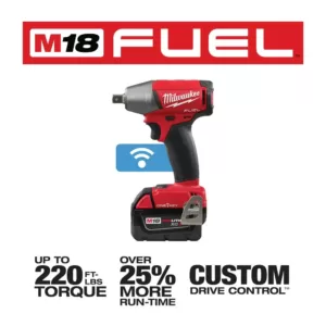 Milwaukee M18 FUEL ONE-KEY 18-Volt Lithium-Ion Brushless Cordless 1/2 in. Impact Wrench w/ Pin Detent Kit w/(2)5.0Ah Batteries